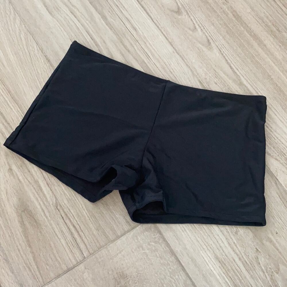 Black Stretch Swimwear Boy Shorts